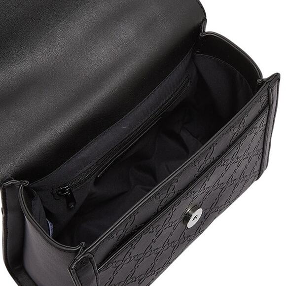 Nine West Top Handle Bag Black Embossed Logo 9x8 - Picture 4 of 7